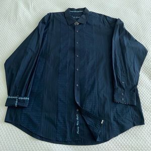 Robert Graham 4XLT LS Shirt Navy & Black Classic Fit